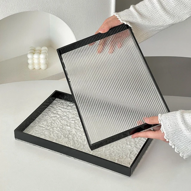 托盘长方形家用高级感客厅茶几甜品蛋糕餐盘塑料桌面置物收纳盘子