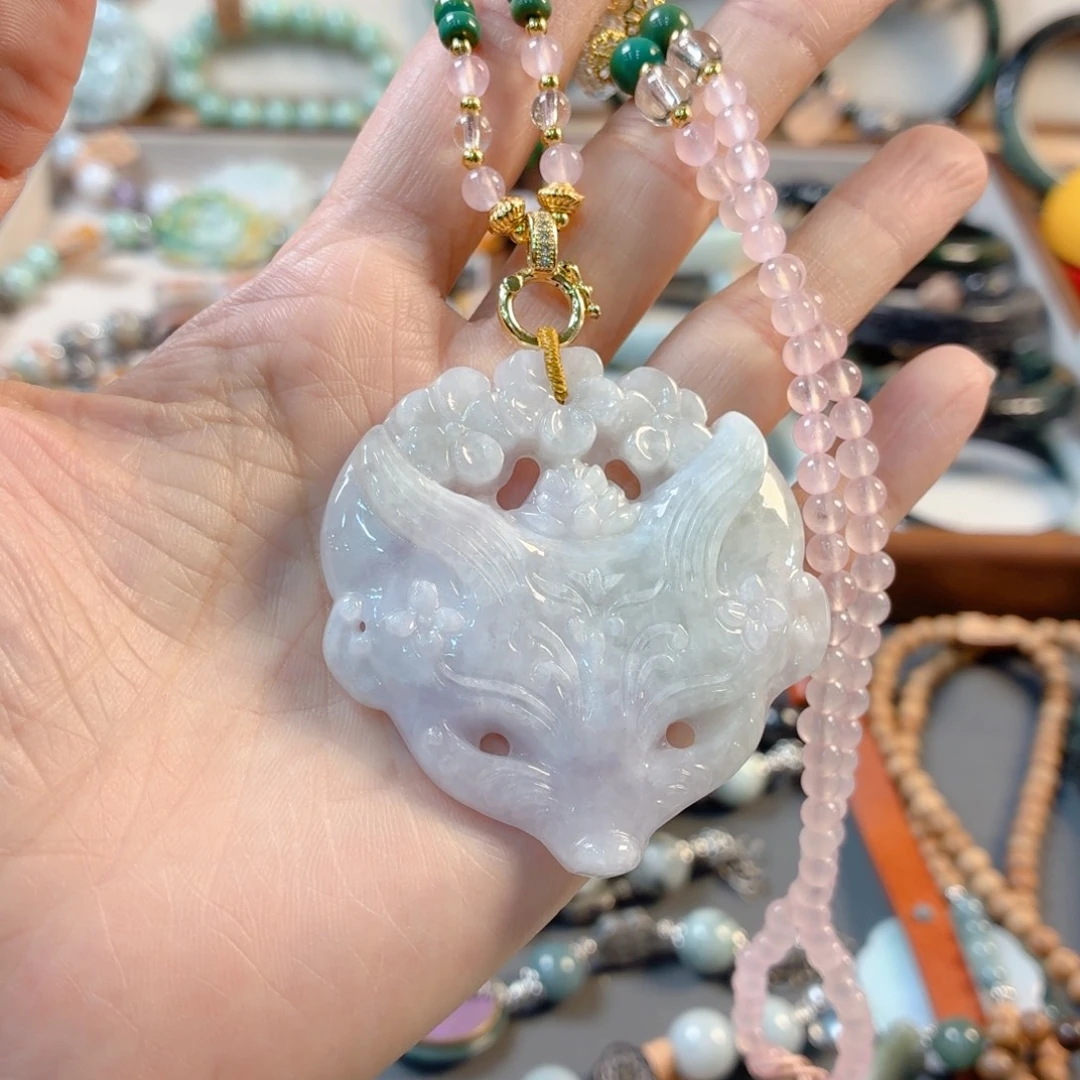 守***护翡翠未镶嵌颈饰手串