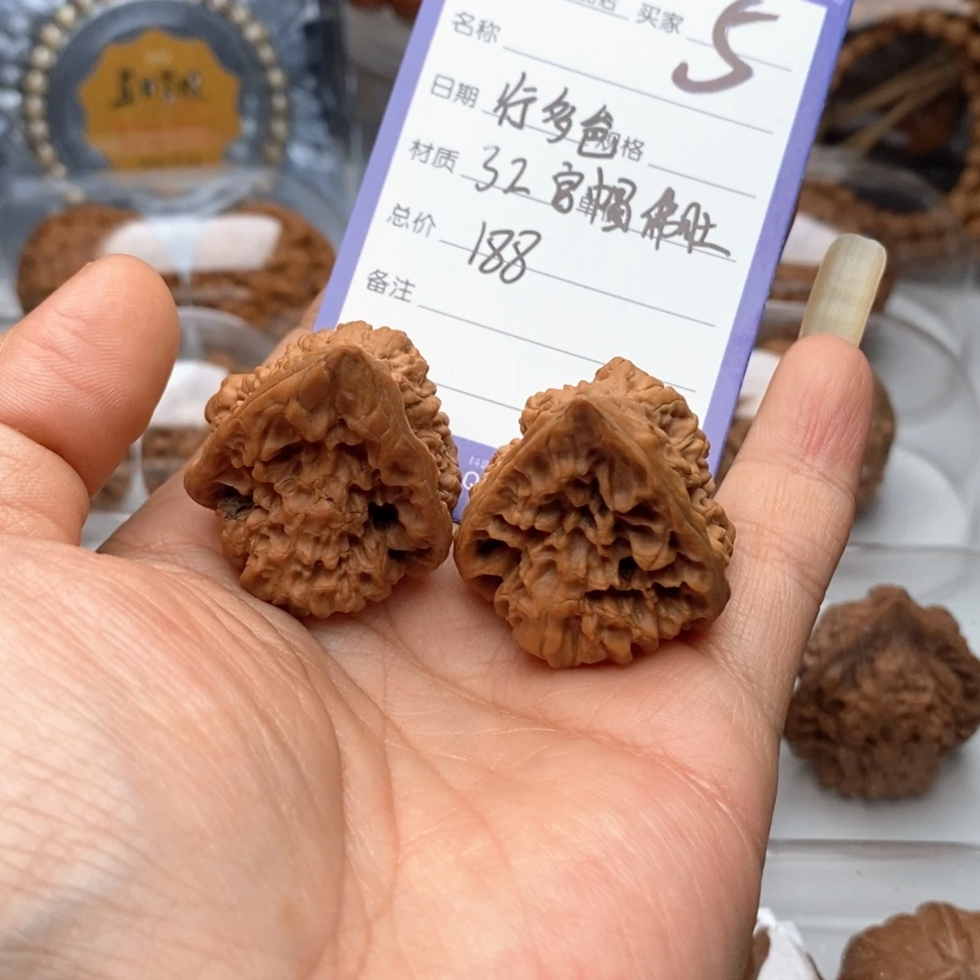 行***爸文玩核桃把件麒麟纹官帽佛肚