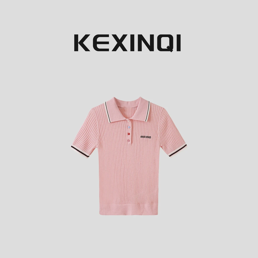 KEXIN 竖纹针织衫 2025夏季新款百搭休闲显瘦上衣-2505DXZKX21880