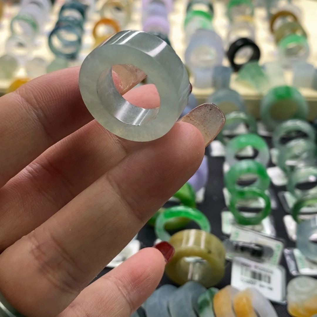 定制翡翠未镶嵌翡翠戒指11-17