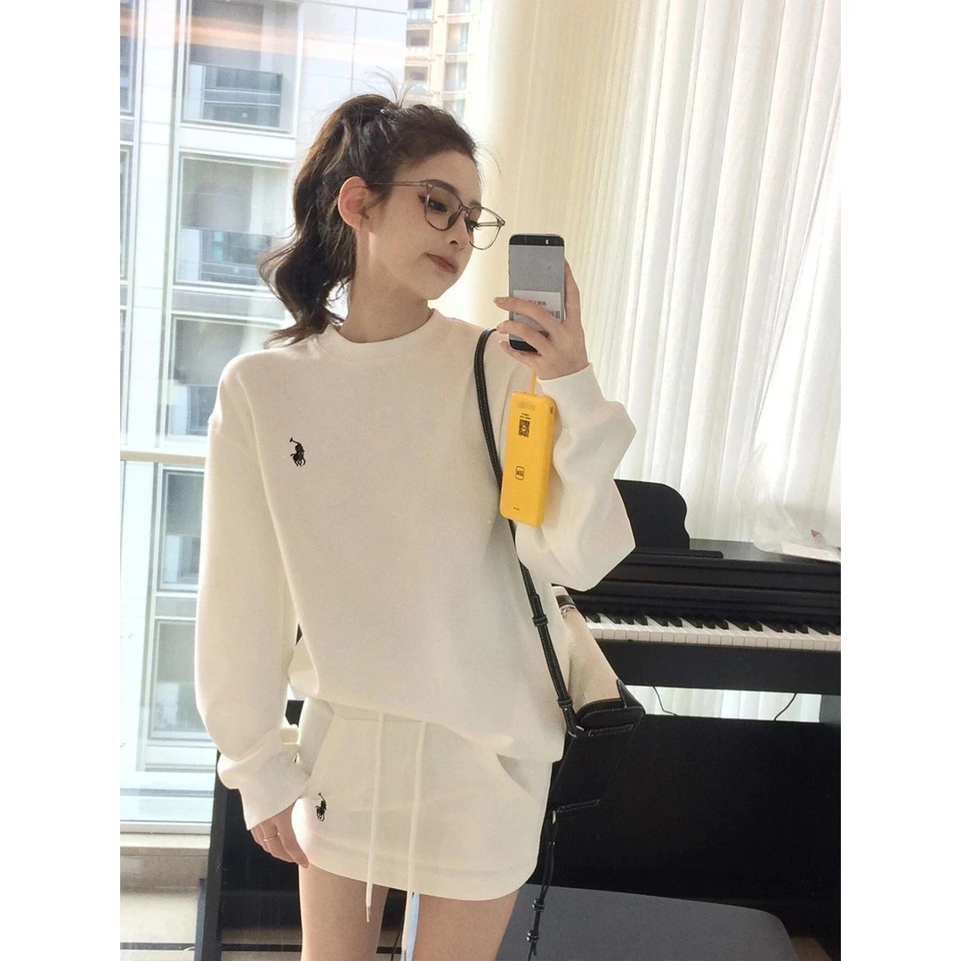 休闲洋气套装裙女春秋新款宽松百搭慵懒风卫衣高腰短裙气质两件套