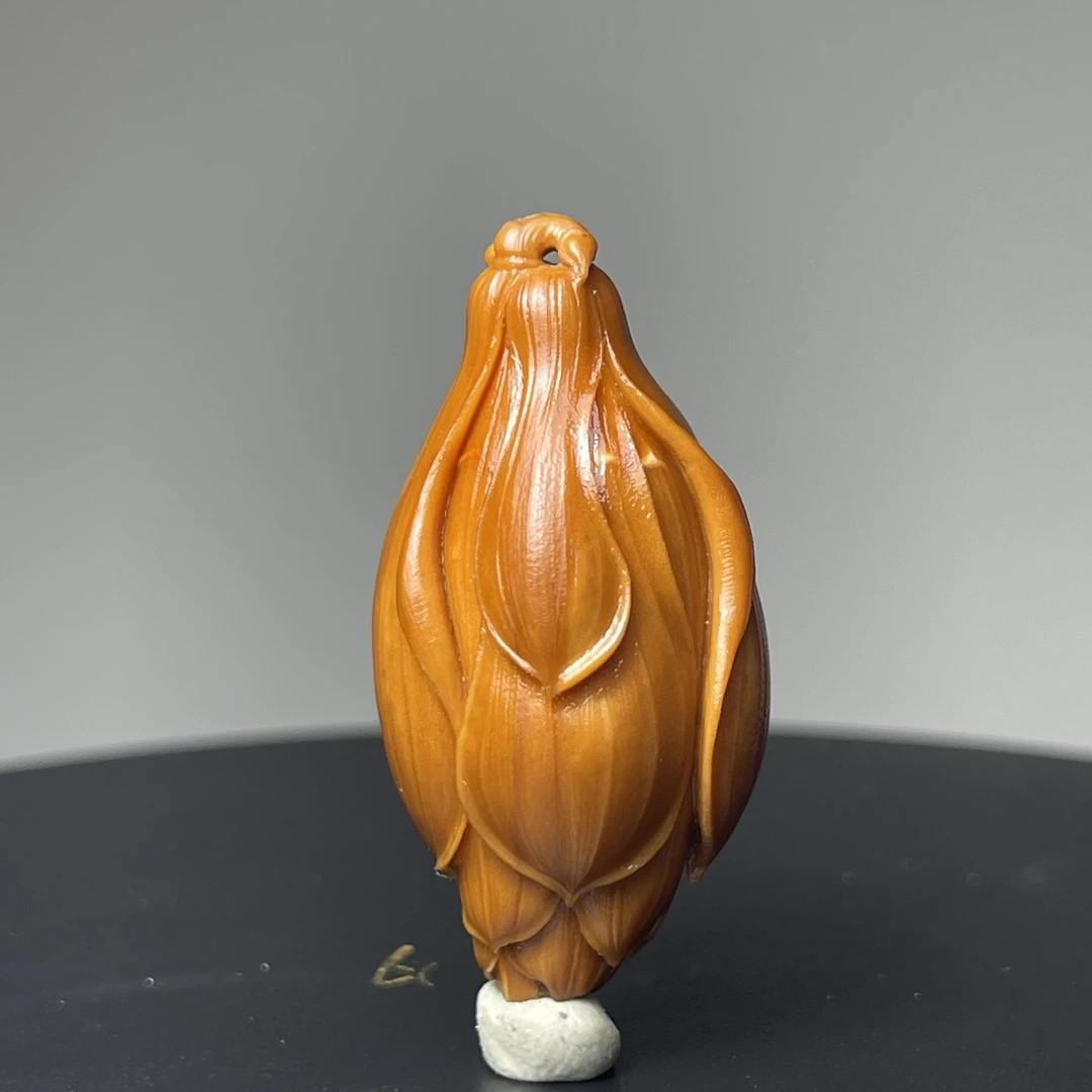 精品橄榄核精雕玉兰花单籽吊坠手机钥匙挂件