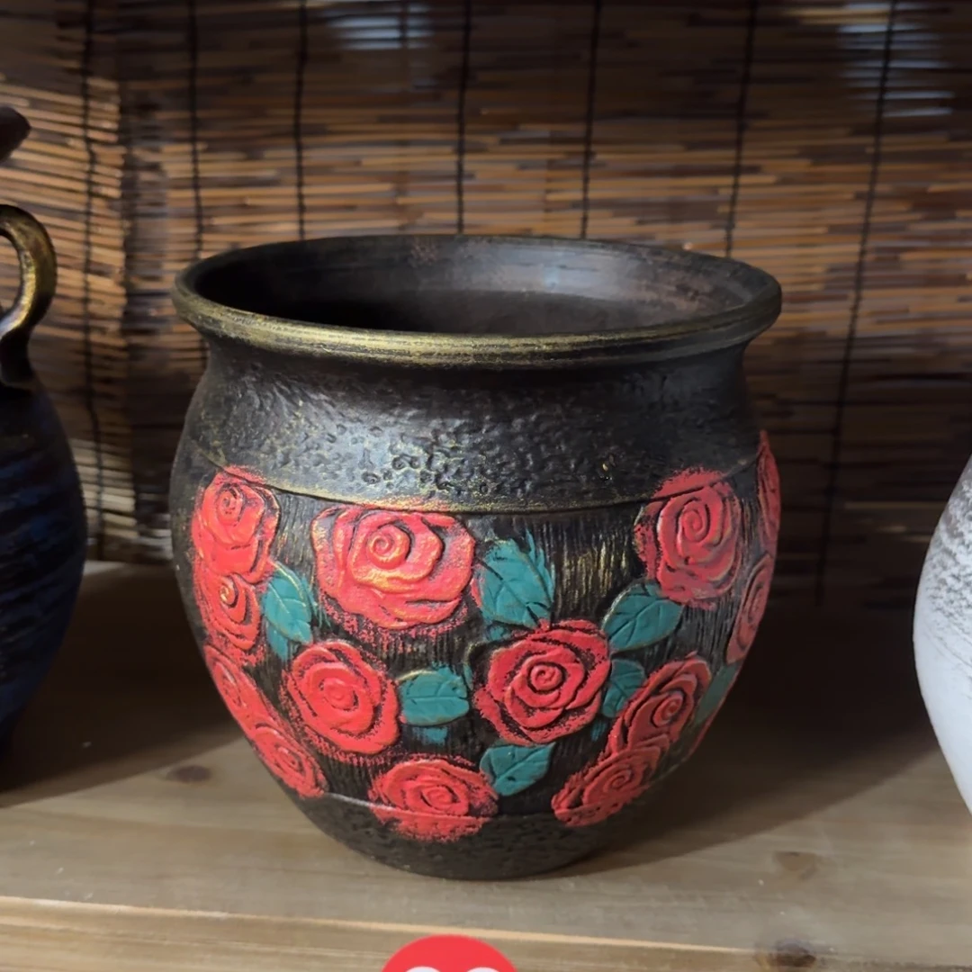 带孔高端浮雕花盆炸炸炸