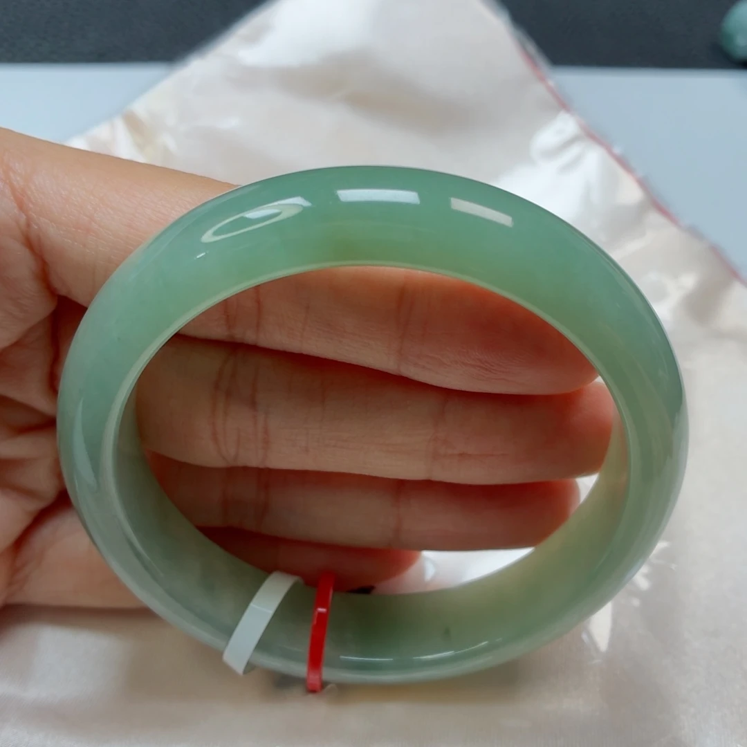 未镶嵌手镯翡翠老坑57圈冰胶湖水绿010