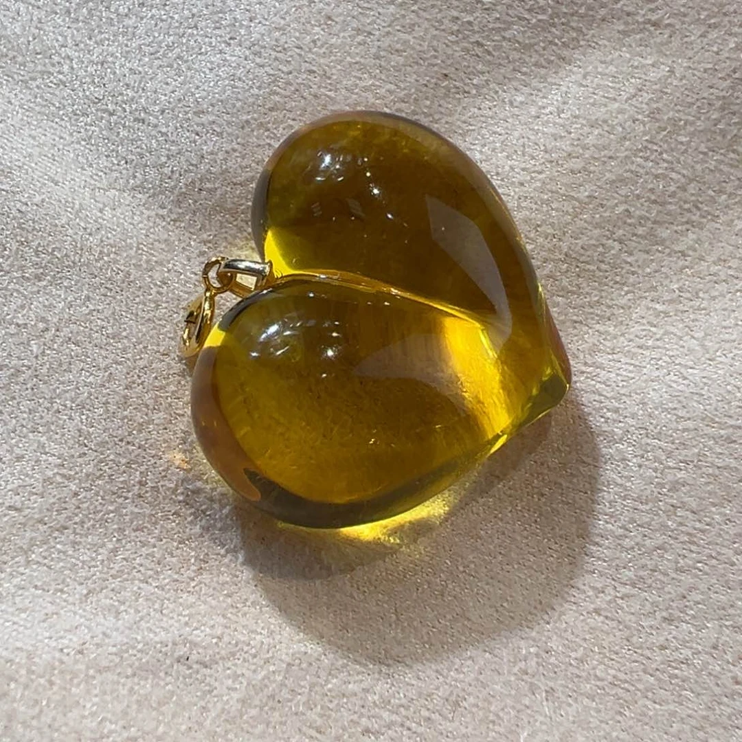 18K金镶嵌琥珀裸石配件