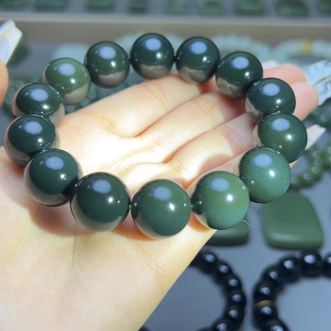 和田玉未镶嵌手链格尔木16特细