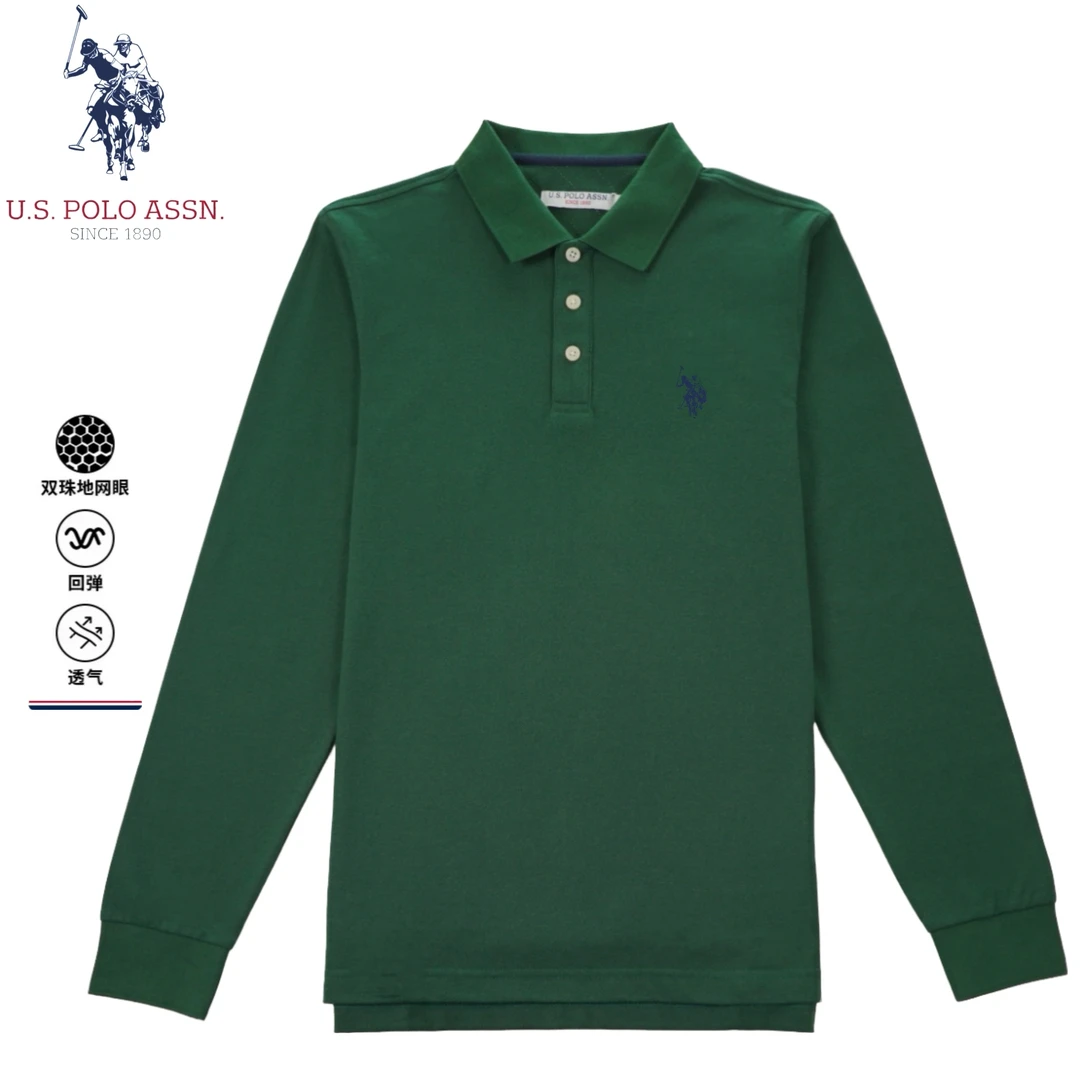 U.S.POLOASSN.夏季运动纯棉短袖polo衫商务翻领衫polo衫男款