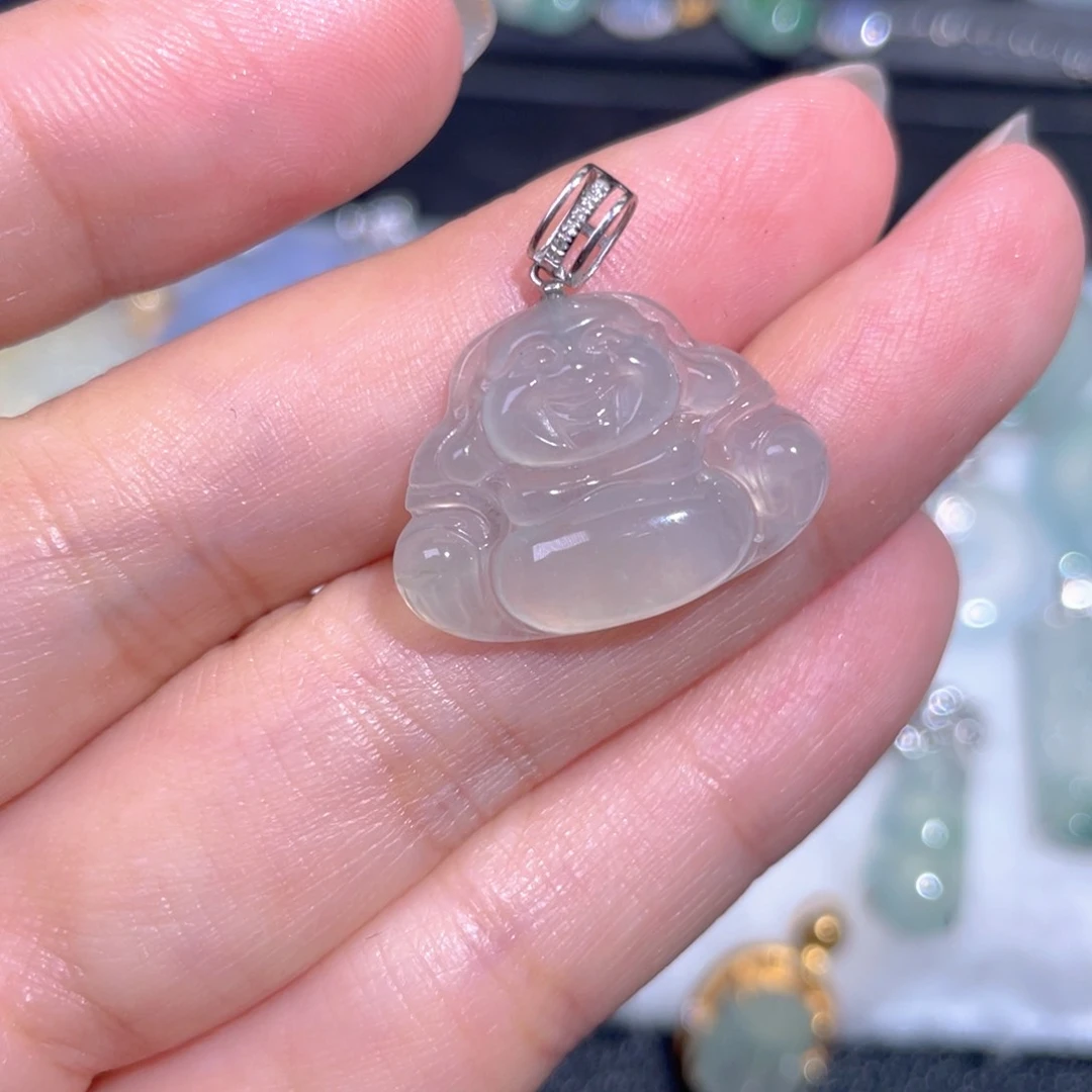 颈饰18K金镶嵌翡翠翡翠