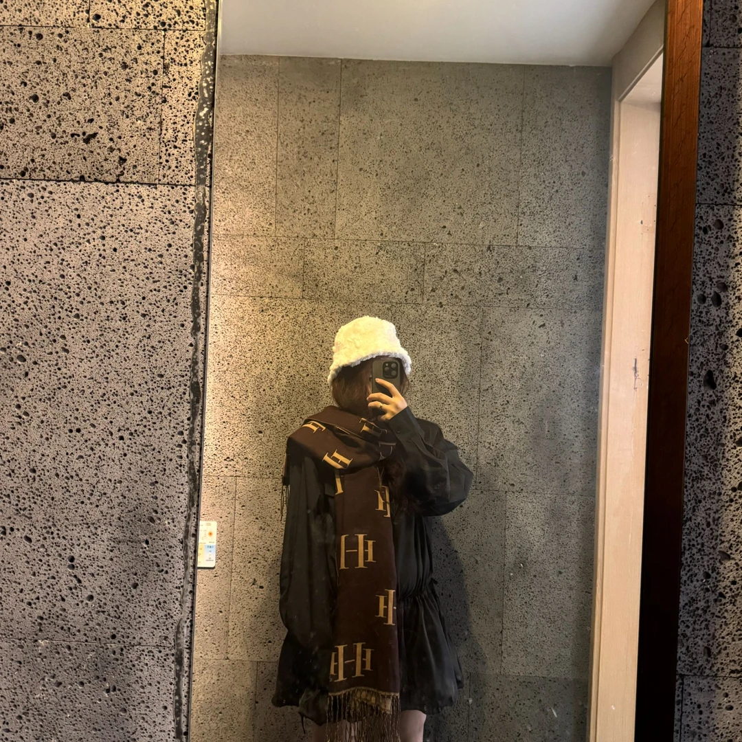 高级感围巾围脖加厚重磅H加长百搭AB面保暖换季披肩秋冬大尺寸