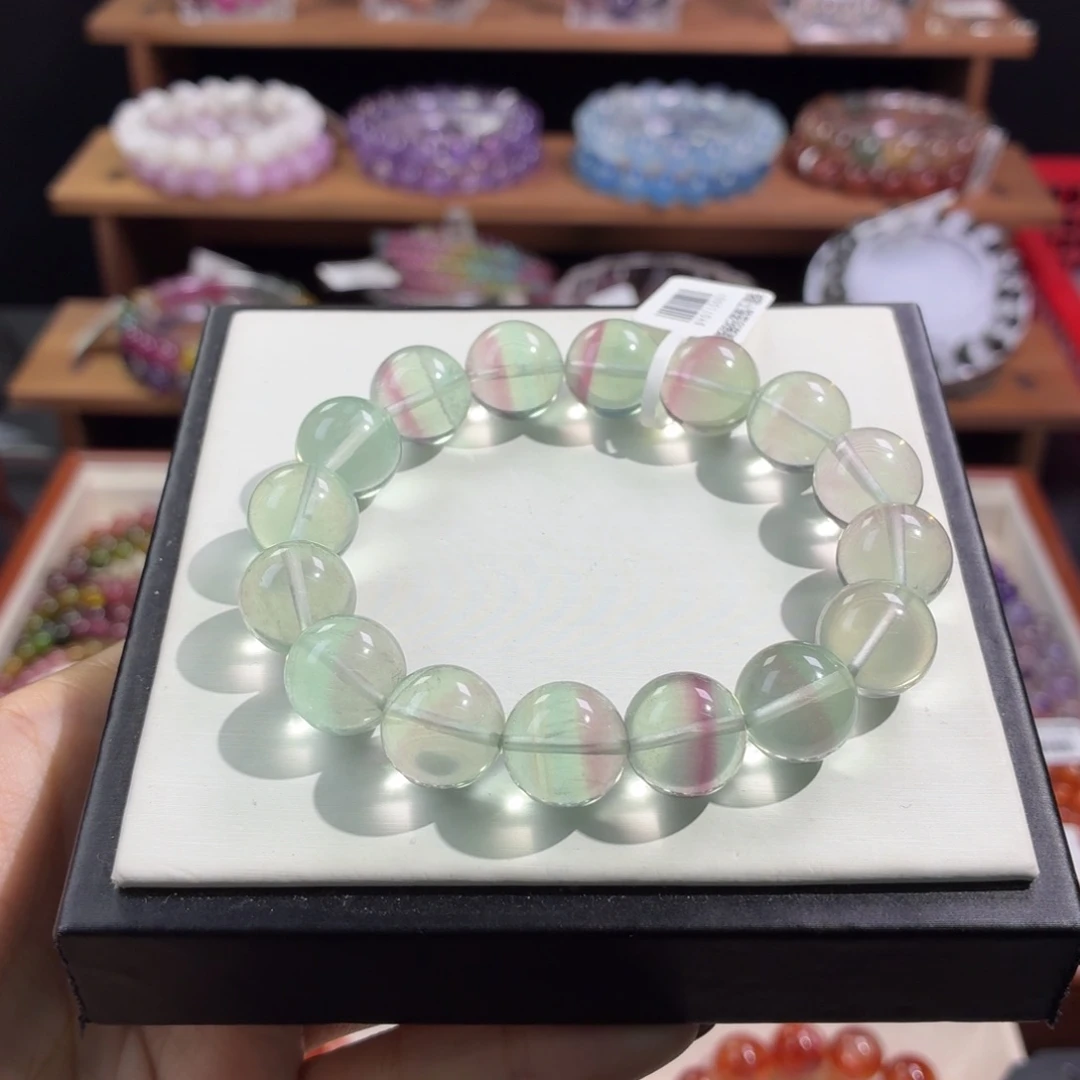 萤石未镶嵌手串绿萤石12+