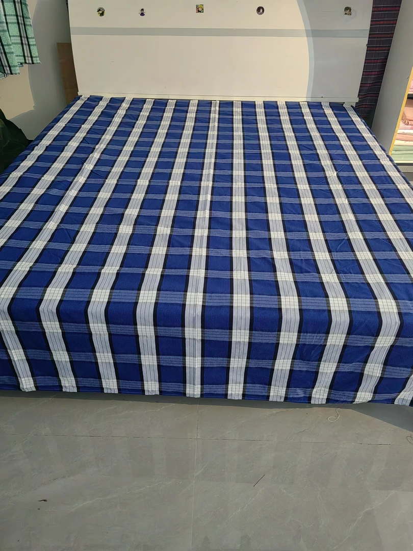 贵州省册亨金元土布床单纯棉条纹双人床格子老粗布被单