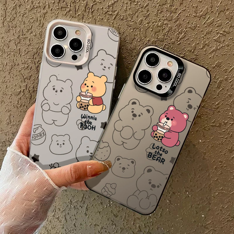 奶茶小熊适用苹果16手机壳iphone15华为小米ov草莓熊14维尼熊plus