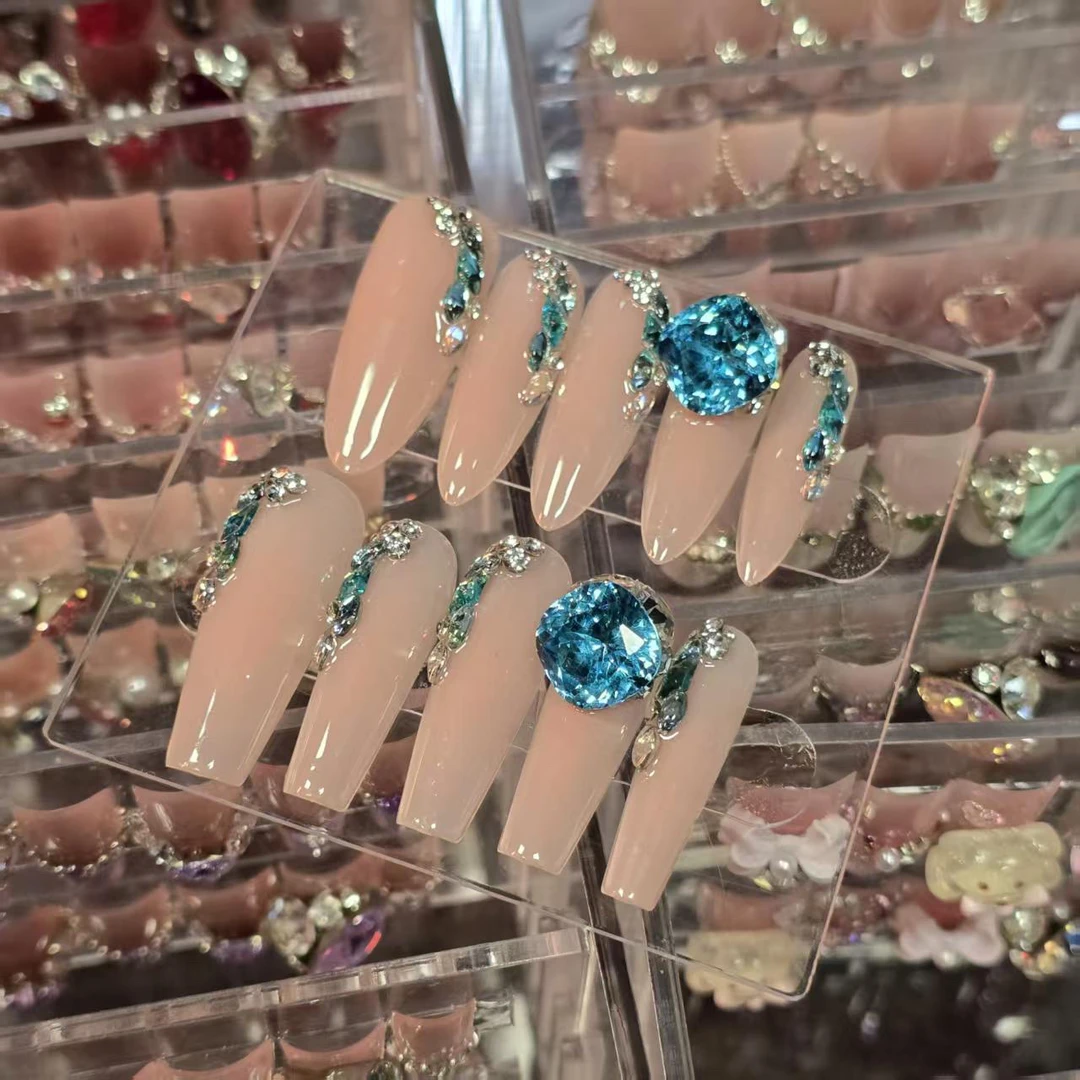 海洋一抹蓝(锆石/3A)纯手工穿戴甲