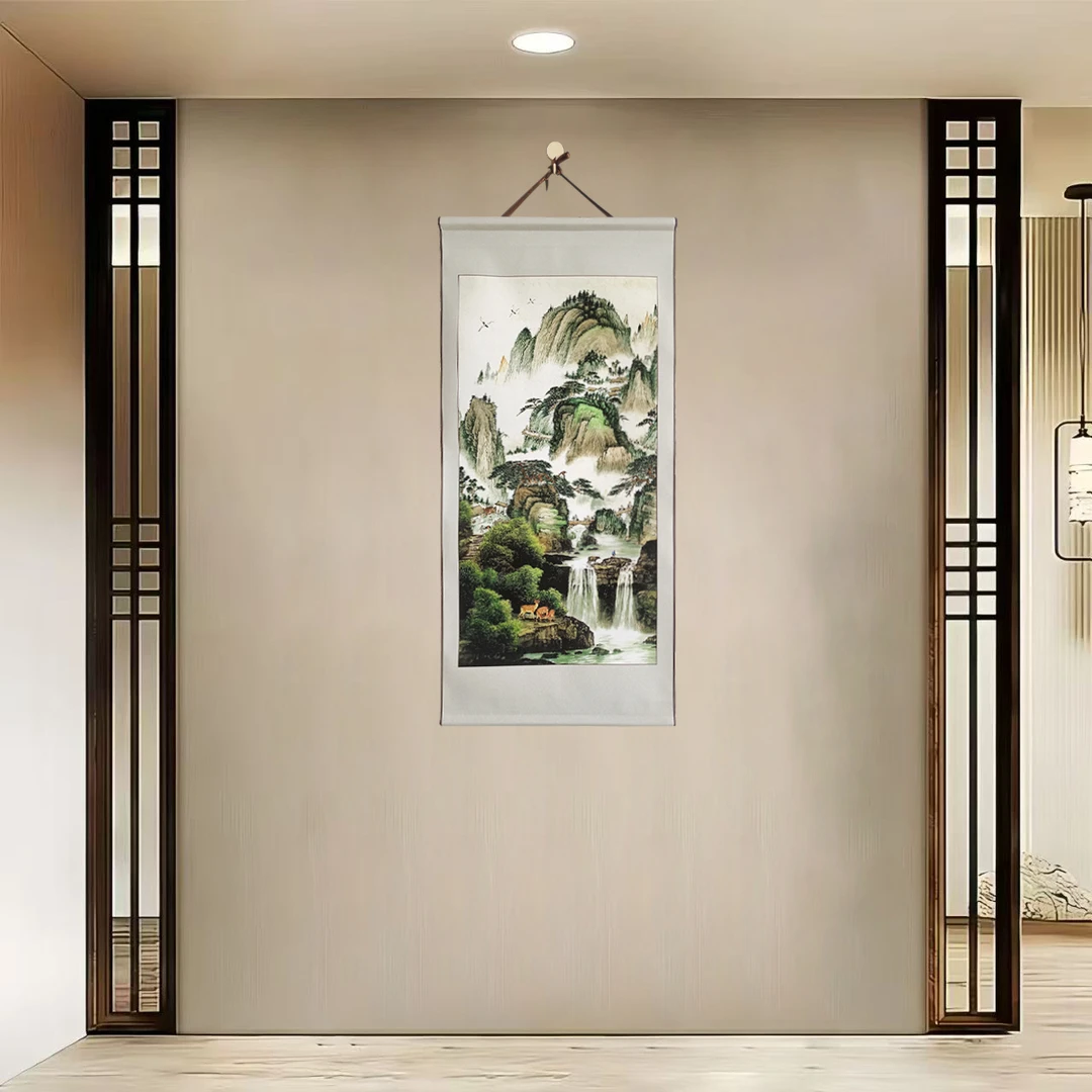 {63山水画}净尺寸60x120cm现代简约挂轴装饰画办公室家居装
