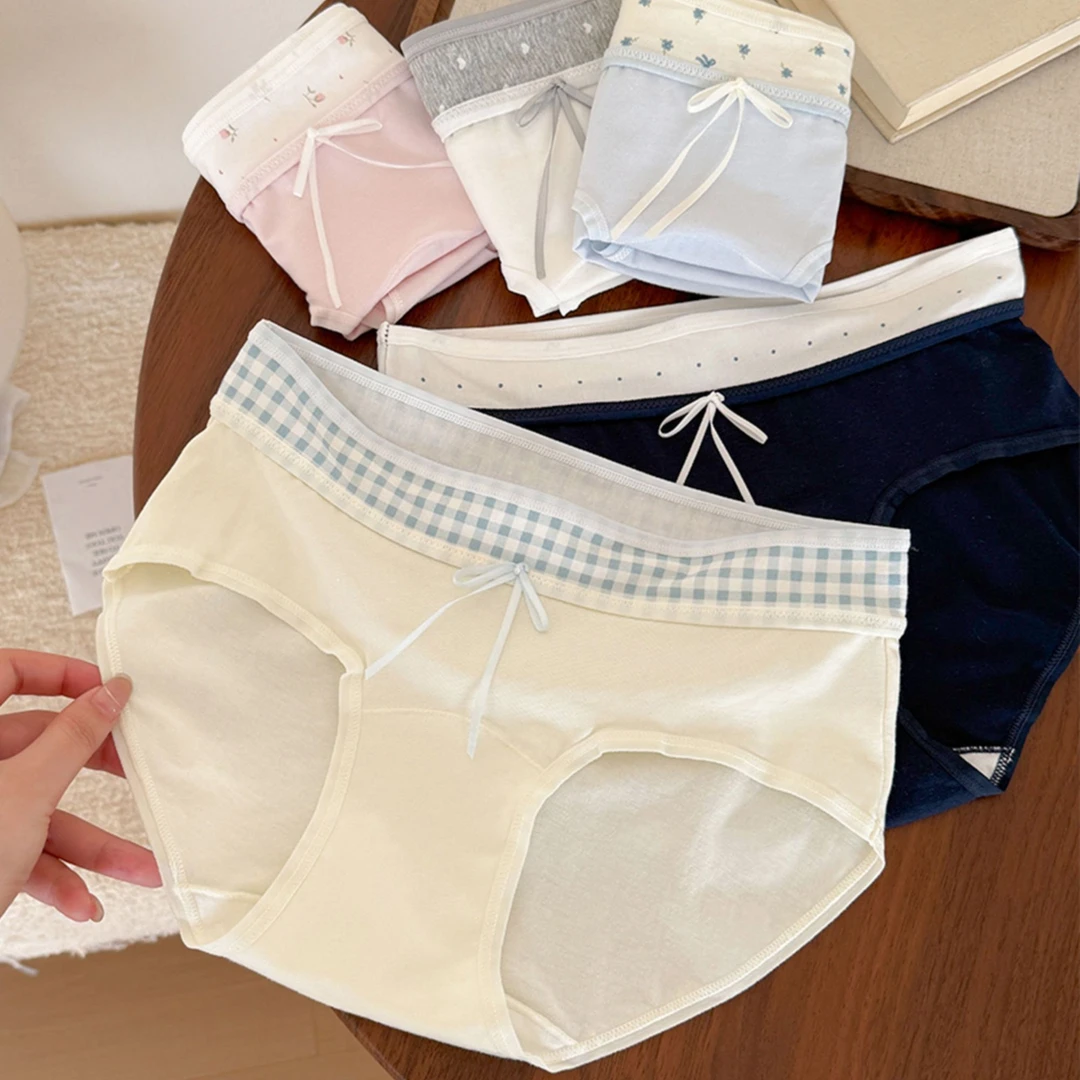 10a级抑菌女士内裤女生款纯棉三角裤2025新款纯欲风裆部加长短裤