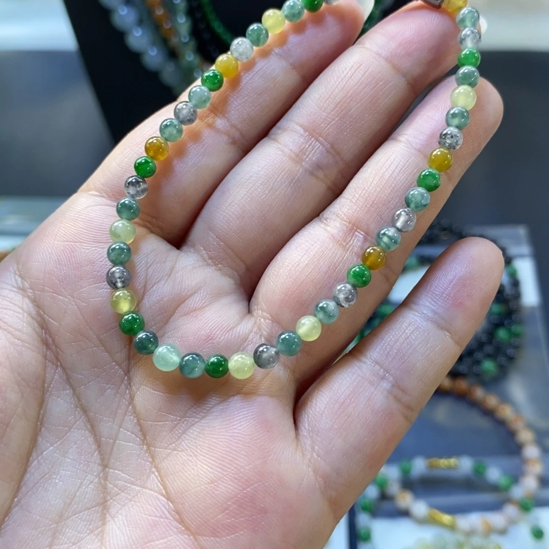 定制翡翠未镶嵌多宝手串