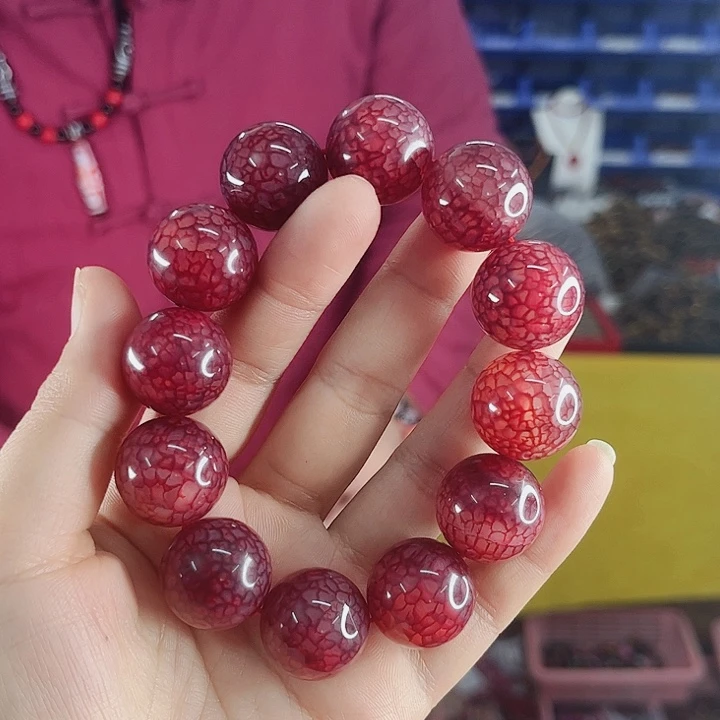玛瑙手链未镶嵌T29龙鳞凤血卡20左右