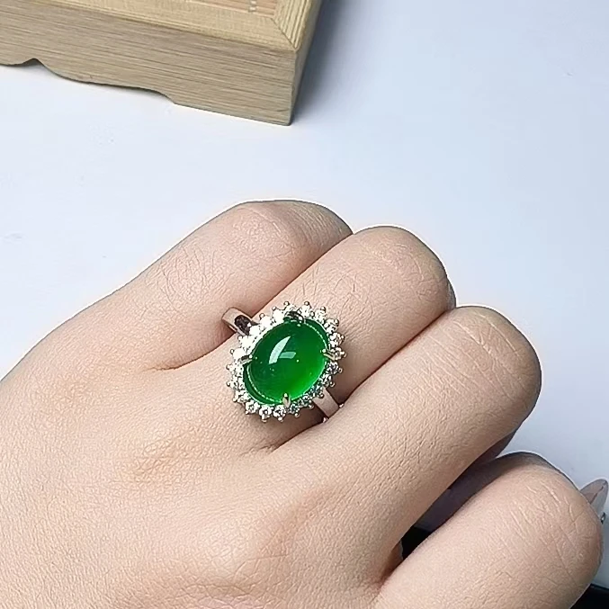 （聚宝严选）B29绿鹅蛋戒指精致精美气质时尚百搭妈妈款