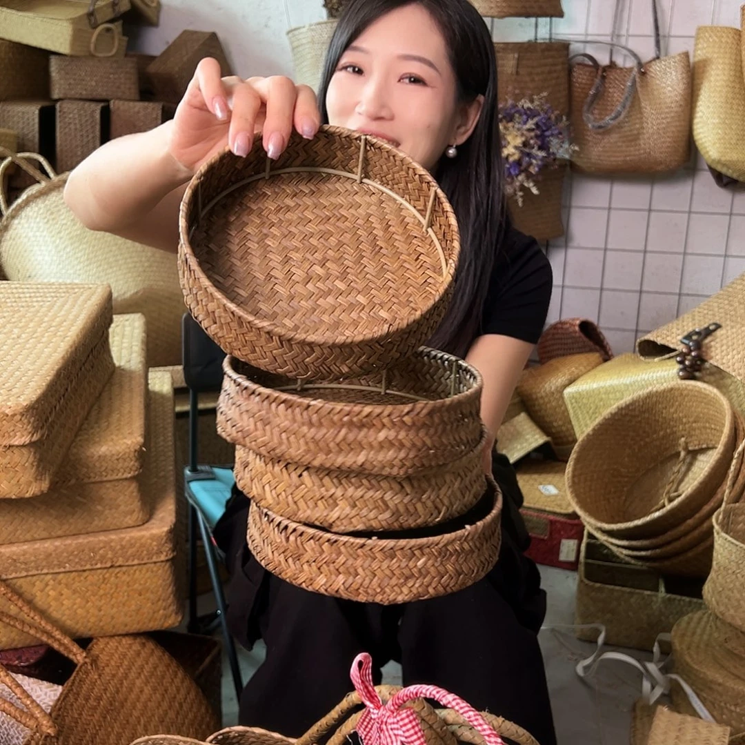 编织带草编包/草编收纳盒微瑕疵