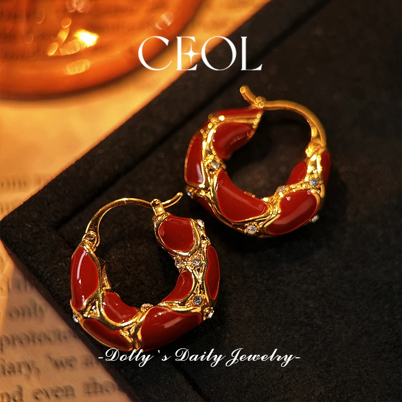 铜合金耳饰 CEOL 法·【双生锦鲤】春夏轻奢精致耳钉 F018084