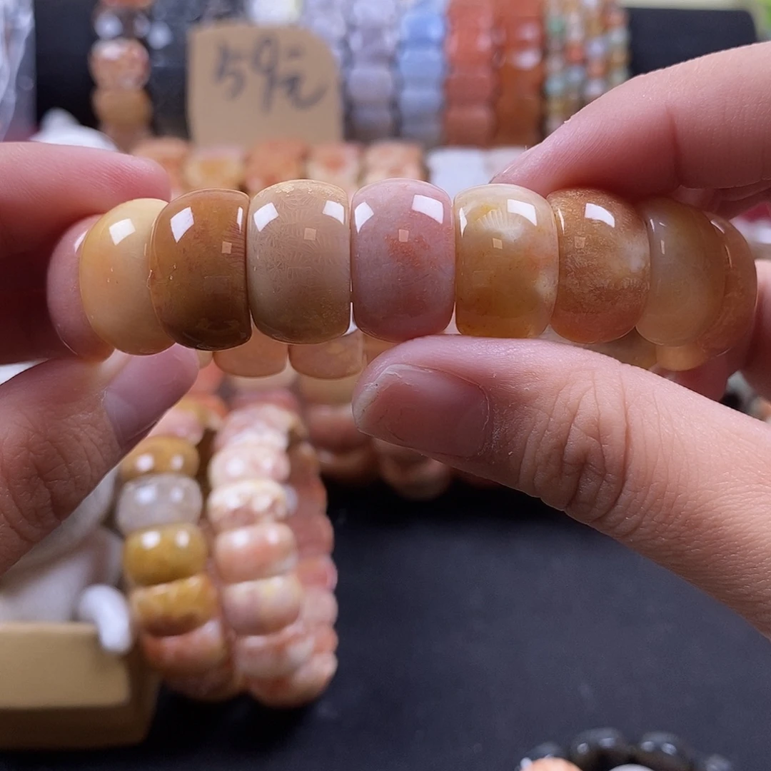 硅化珊瑚（珊瑚玉）未镶嵌手牌彩冰虫 14