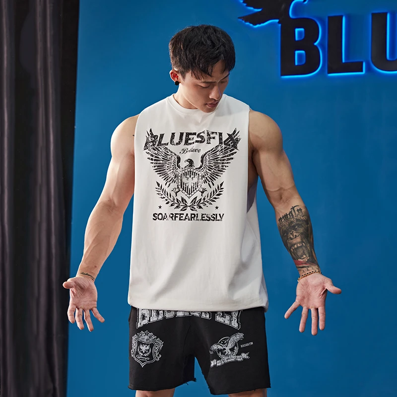 BLUESFLY美式无袖坎肩健身背心男士运动夏式肌肉硬汉宽松潮牌街头