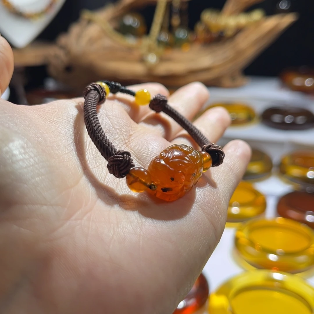 未镶嵌琥珀手绳缅甸琥珀手绳蜜蜡貔貅