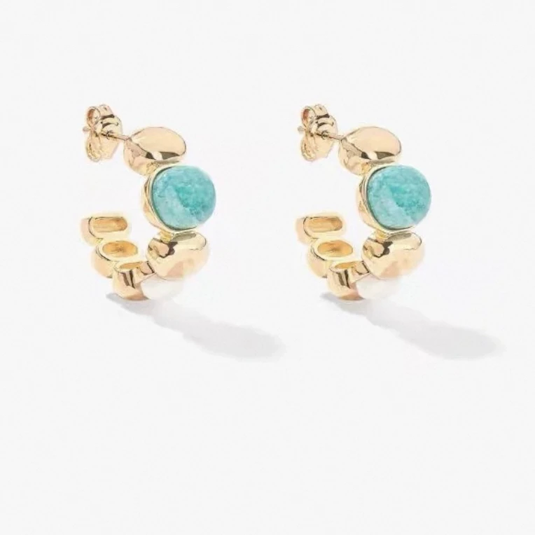 铜合金耳饰 《货号9138》拜亚曼中古蓝色C圈