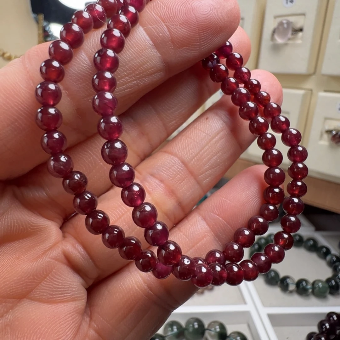 手链石榴石未镶嵌天然星光石榴石