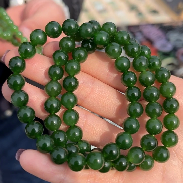 和田玉手串未镶嵌多样性发货拍一发一，卡8