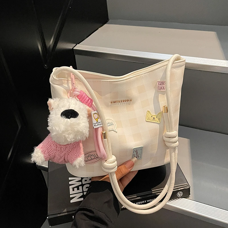 COOLE2025新款包包时尚日常格子设计甜美休闲通勤百搭单肩斜挎包