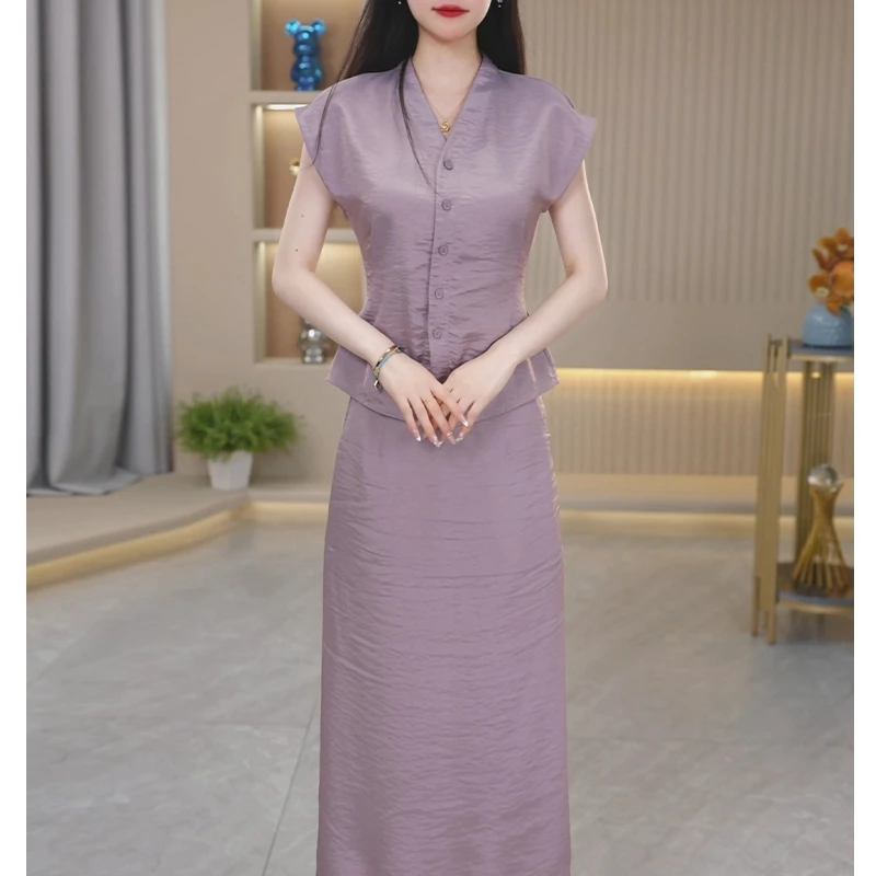 【套装定制】B863图片色上衣套裙优雅气质时尚减龄休闲显瘦夏季收