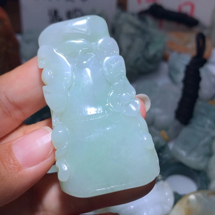 翡翠未镶嵌颈饰保真天然A货翡翠