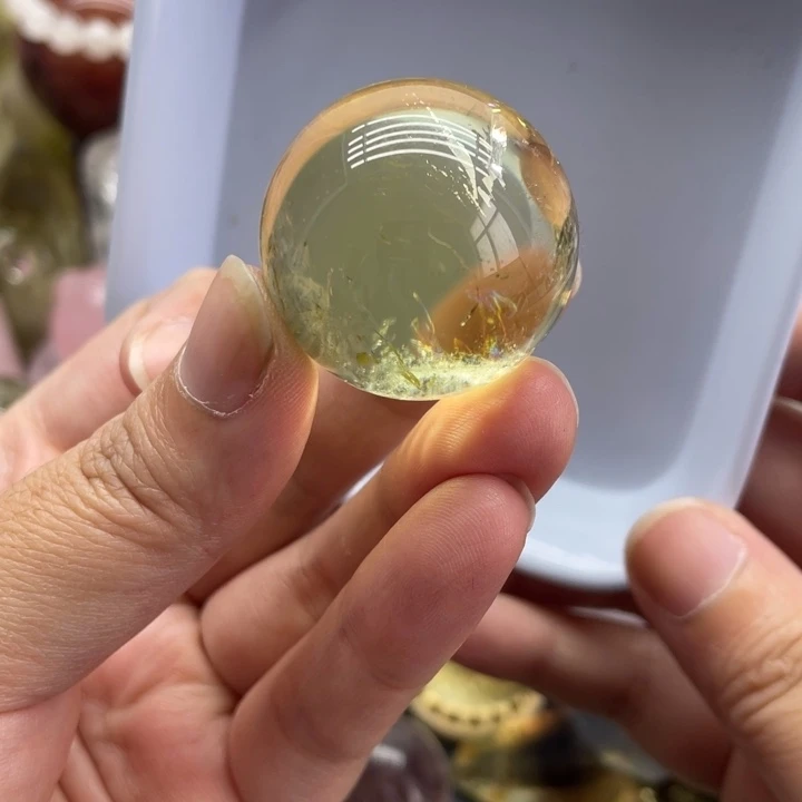 未镶嵌珠宝半成品水晶26号精品黄水晶31mm