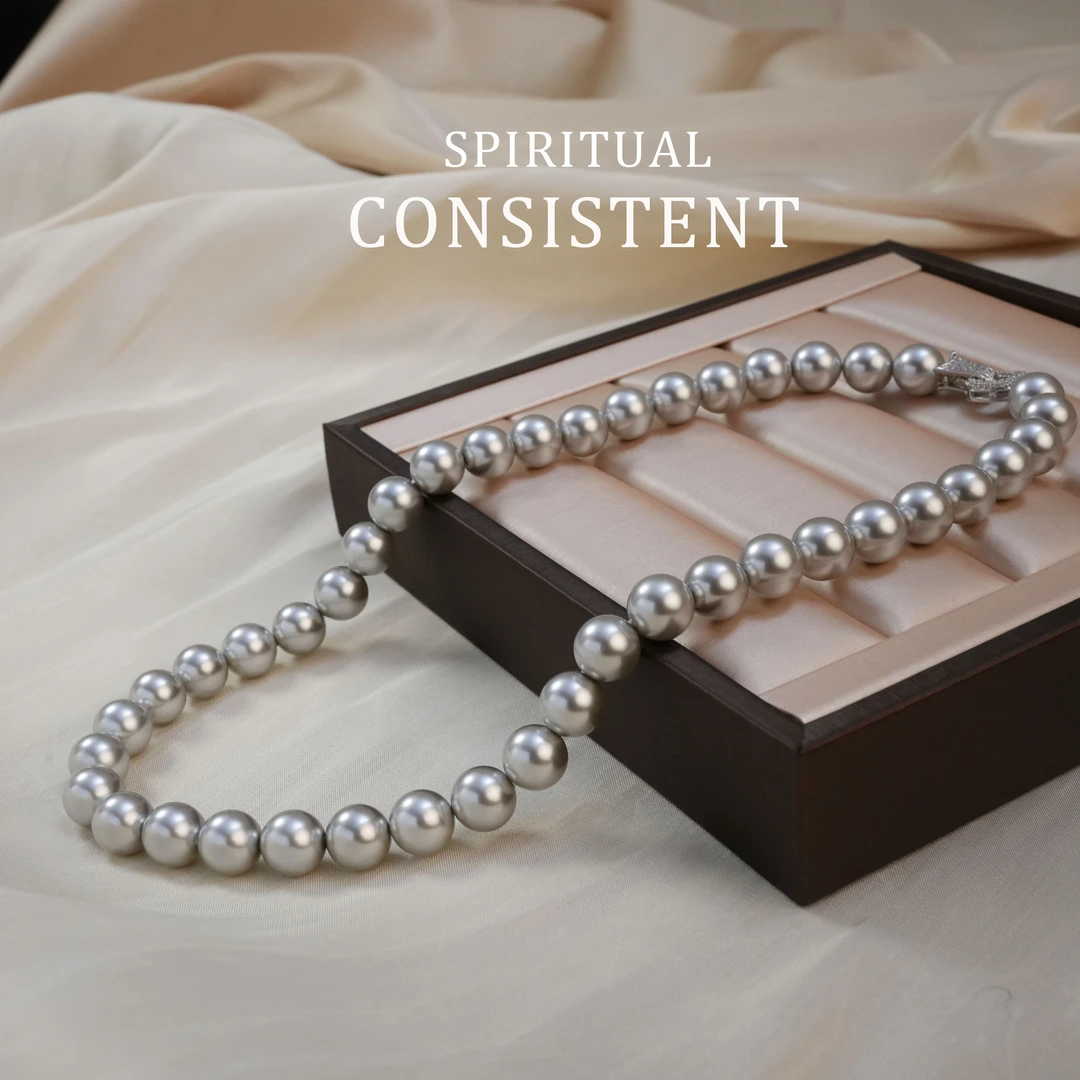 铜合金仿珍珠项链 【桃子专属】灰色珠珠简约时尚项链~8635