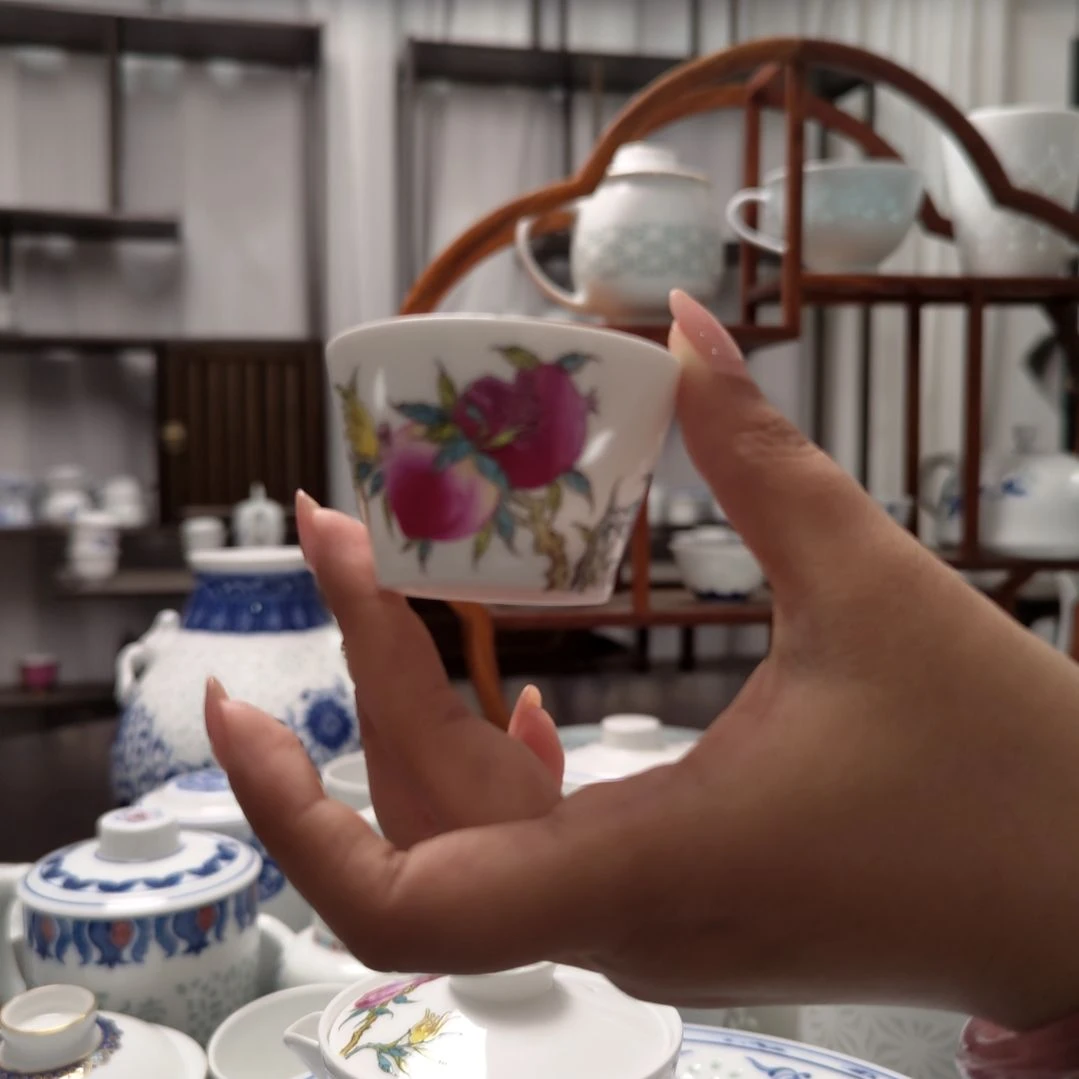 瓷三多小杯两只装