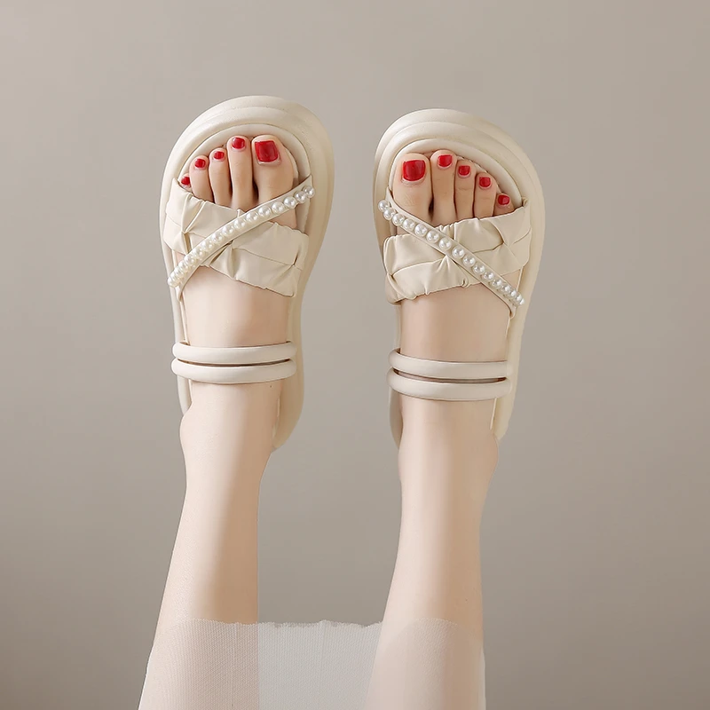 凉鞋女款2025新款夏季外穿厚底百搭凉拖配裙子踩屎感软底两穿上班