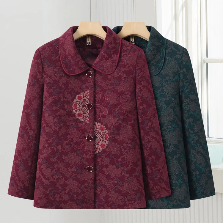 奶奶中老年衣服607080岁春秋款外套老年人喜庆婆婆老年人妈妈装