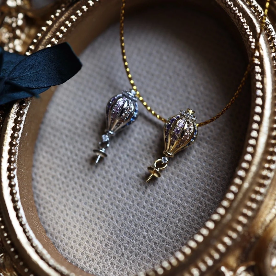 铜合金吊坠 轻奢配件diy热气球挂坠吊坠吊饰可镶ins女款万能配件