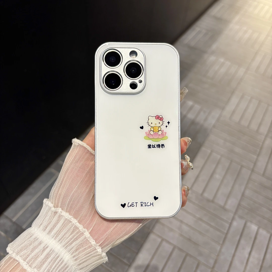 苹果/华为/oppo/vivo/小米 坐以待币适用iPhone16肤感玻璃手机壳