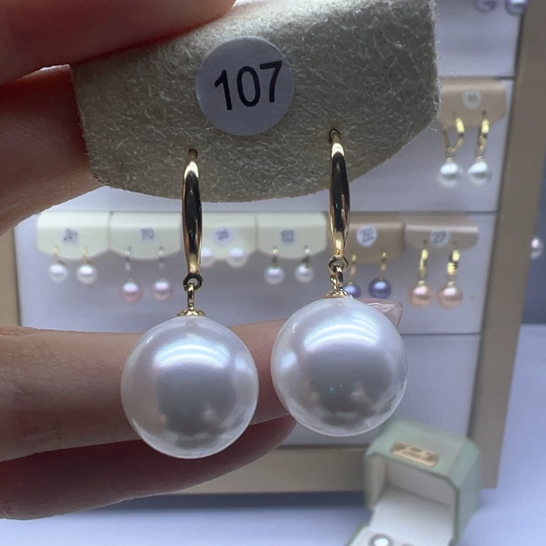 银S925镶嵌淡水珍珠耳饰