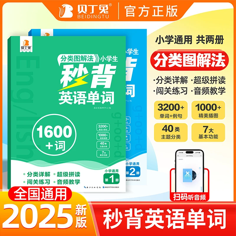 贝丁兔分类图解法秒背小学英语单词自然拼读英语语法学习法