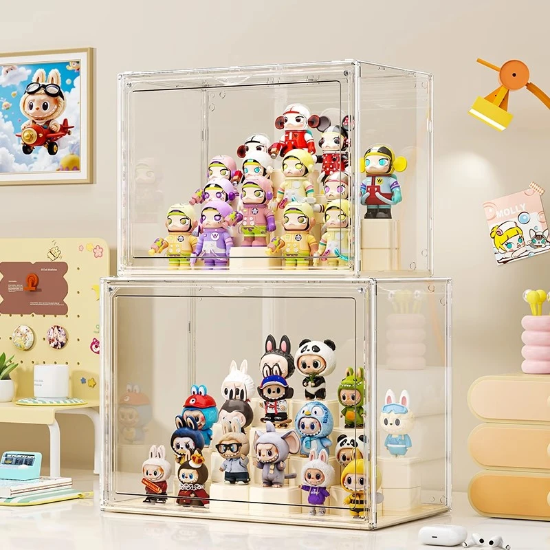盲盒展示架收纳积木透明亚克力展示柜labubu泡泡玛手办特展示盒子