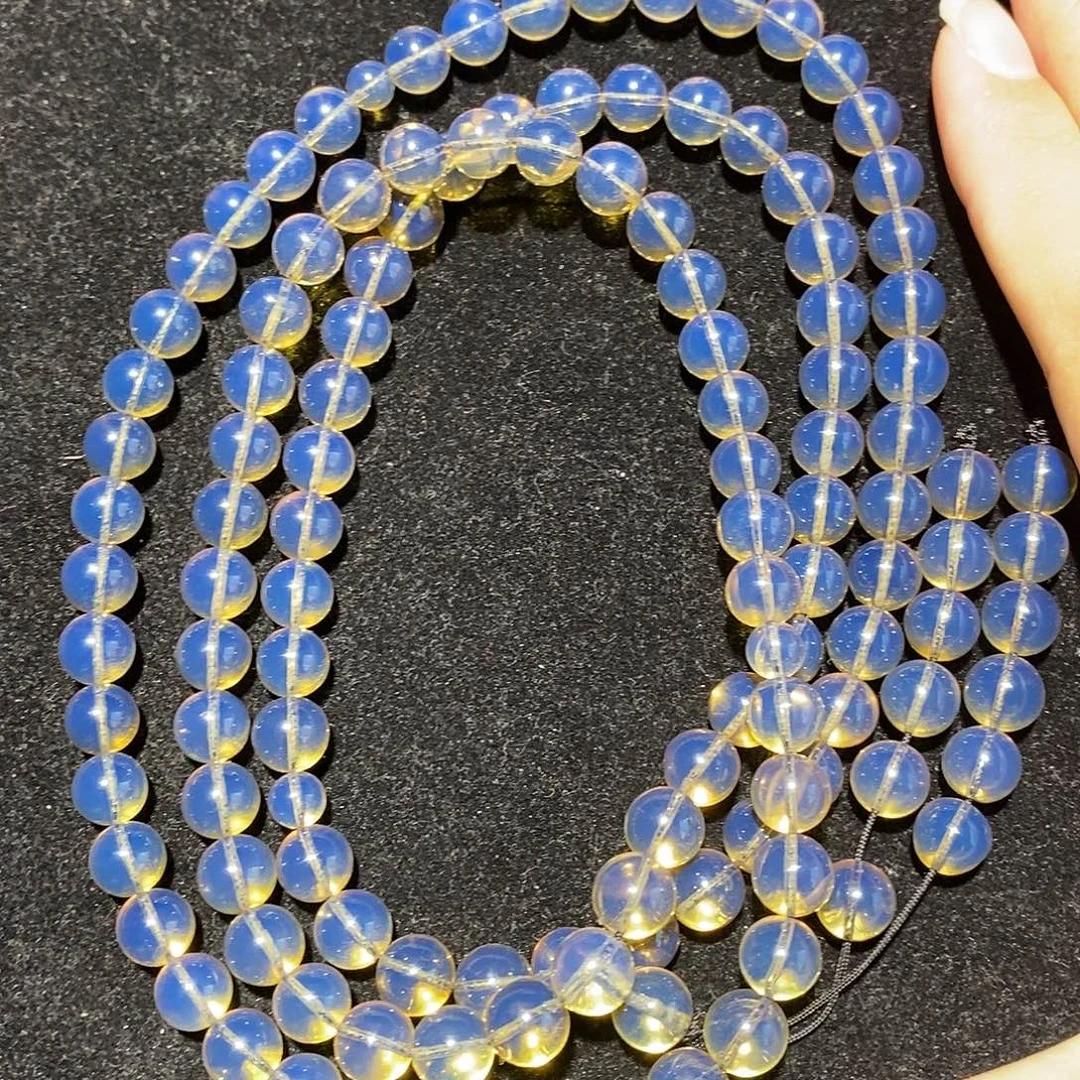 蓝珀未镶嵌珠宝奇石8MM 108 S级