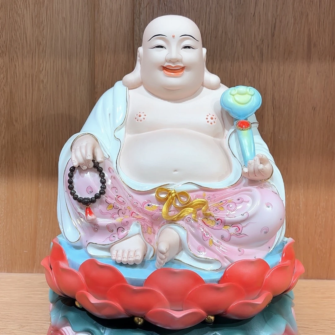 手***8泥塑16寸红彩弥勒佛111111