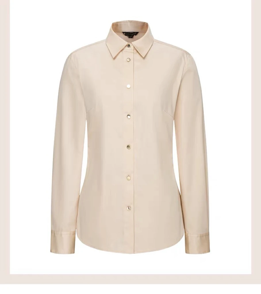 2025飞秒《栗子奶油》秋季显瘦修身通勤经典长袖女士衬衫