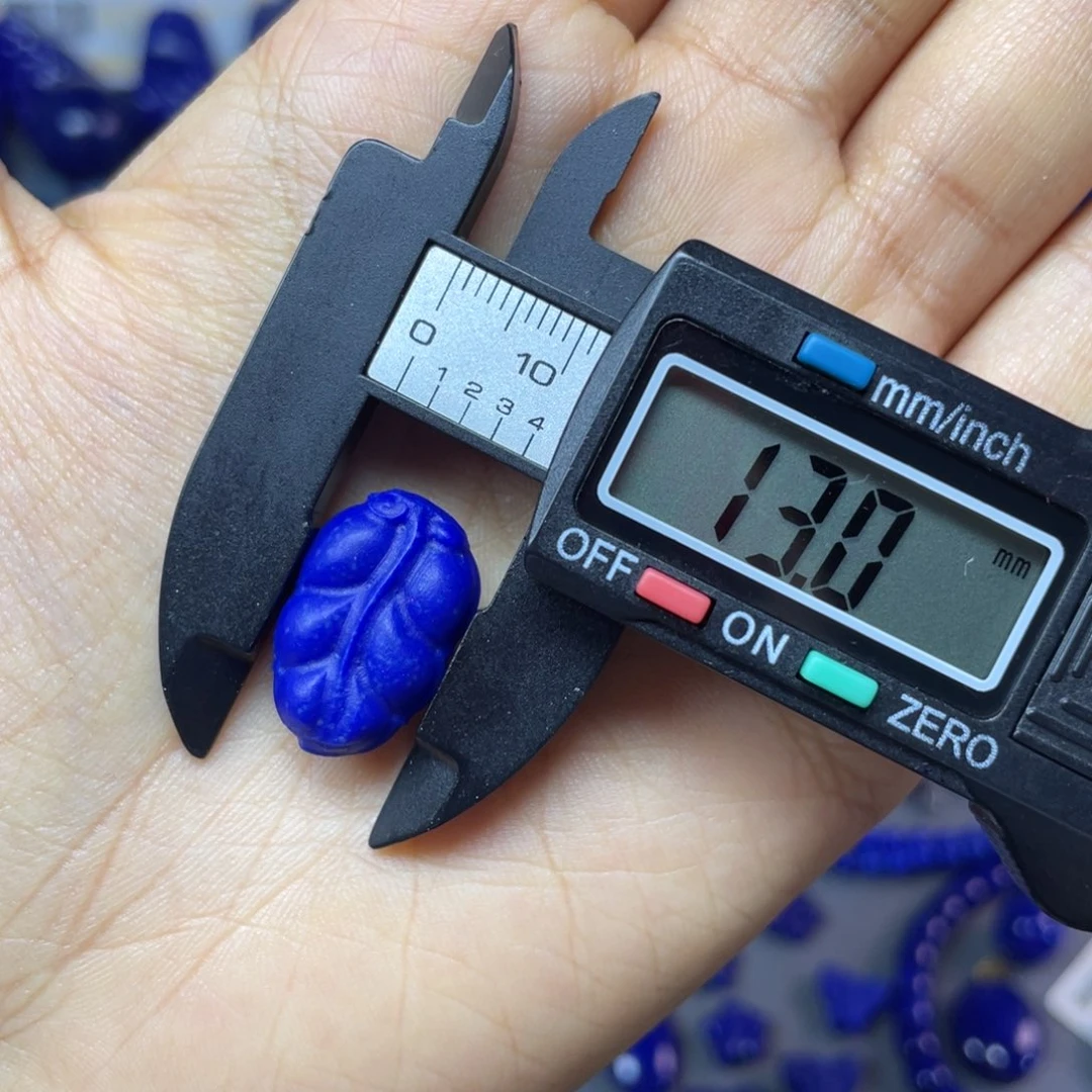 青金石未镶嵌13×20mm哑光叶子配饰