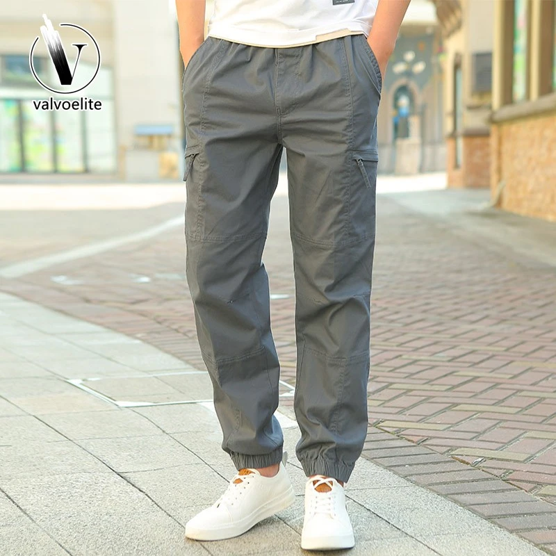 VALVOELITE夏季休闲长裤男直筒裤青年运动夏季男士速干束脚长裤