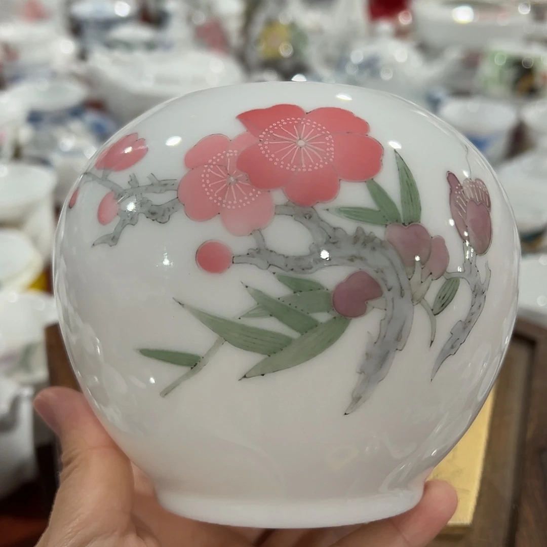 醴陵老厂瓷微瑕手绘 水洗